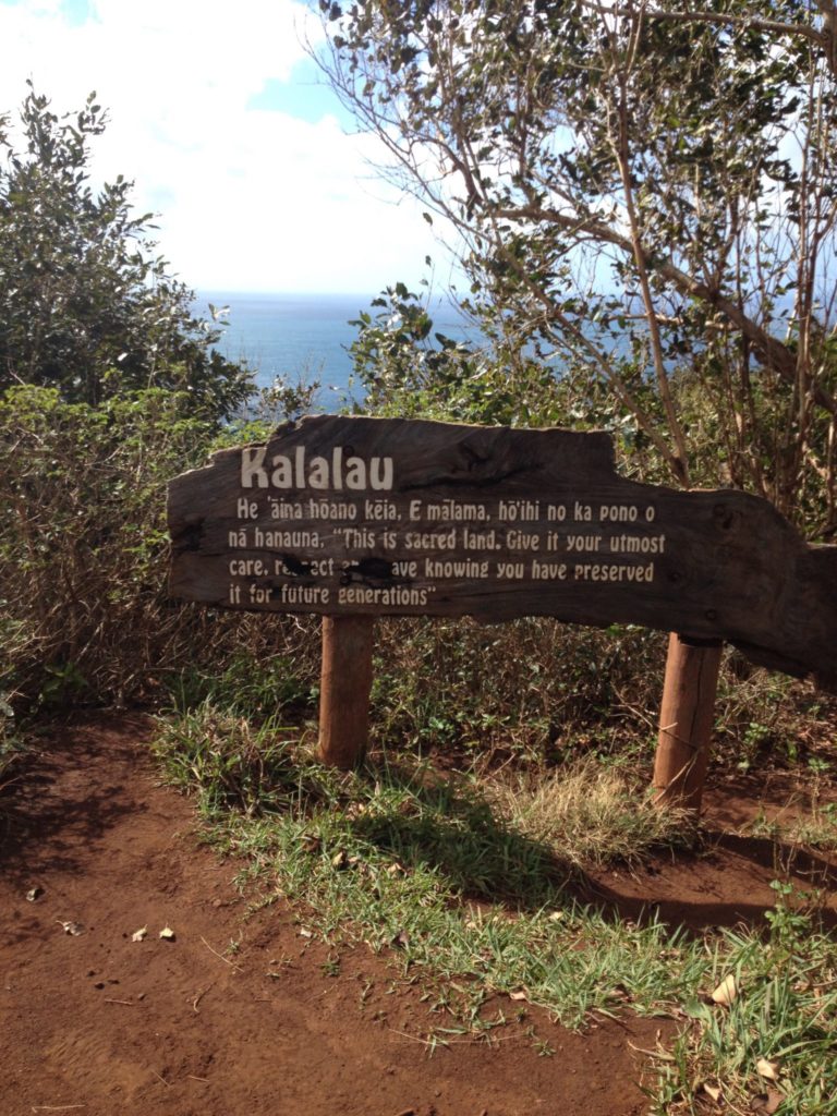 Sign entering Kalalau Valley